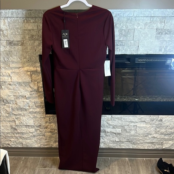 AX Paris Red Long Sleeve Sheath Dress with V-Neck for Cocktail - Picture 13 of 16